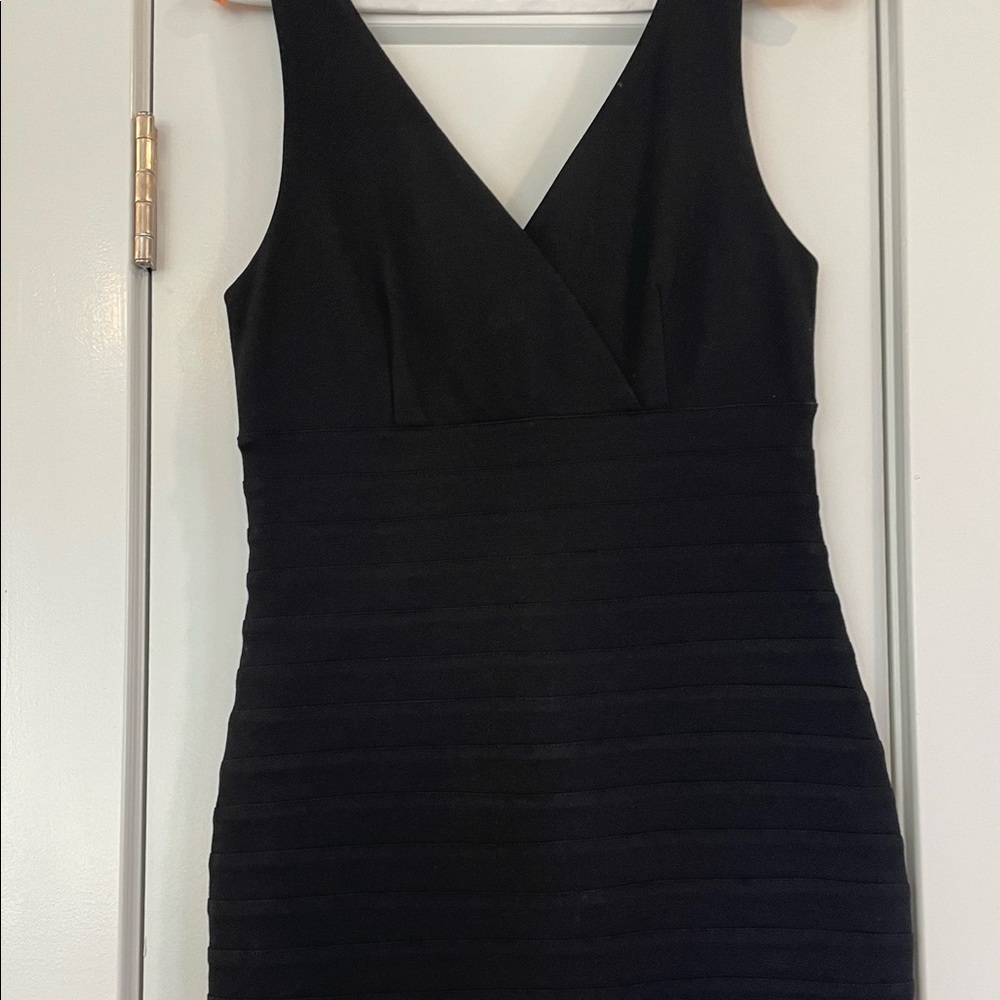 Vneck black bandage dress from Express